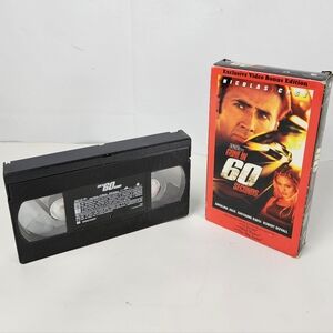 Gone in 60 Seconds VHS Movie Film Cassette Tape Vintage Electronics Retro VTG